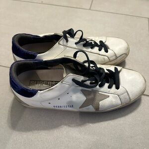 Classic Golden Goose to add to collection. White with navy and a grey star.